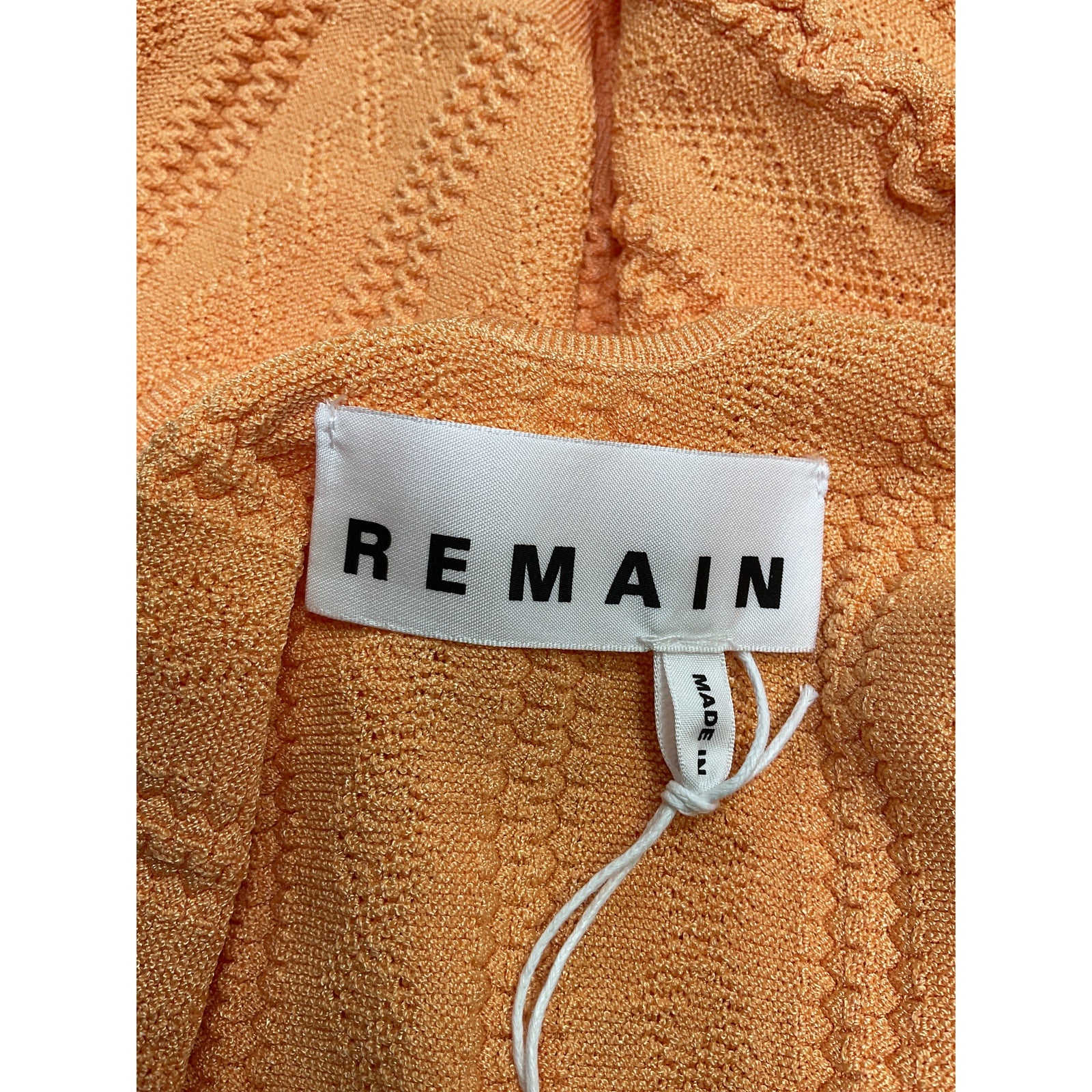 Remain Birger 'Christensen' Orange Liza Pointelle-Knit Cut Out Top Size DK 36 - NWT