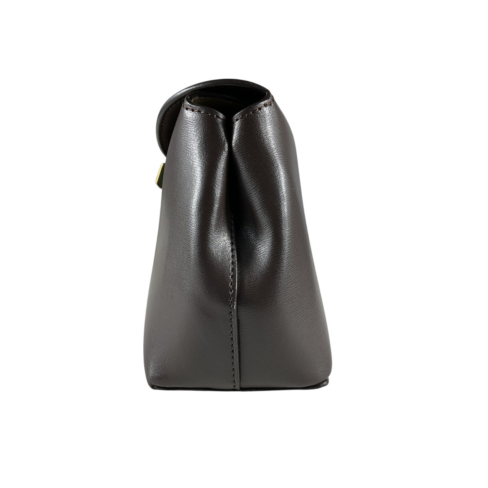 Toteme 'T-Lock' Brown Leather Textured-Leather Clutch OS