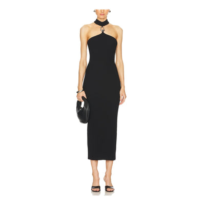 Simkhai Ribbed Black Arya Dress Size S