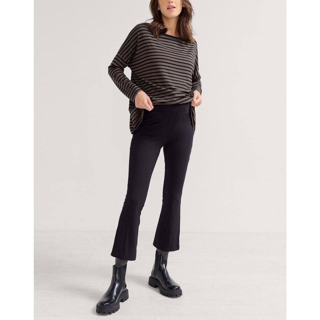 Hatch The Ultimate Before Black Viscose During & After Crop Flare Pant Size XS
