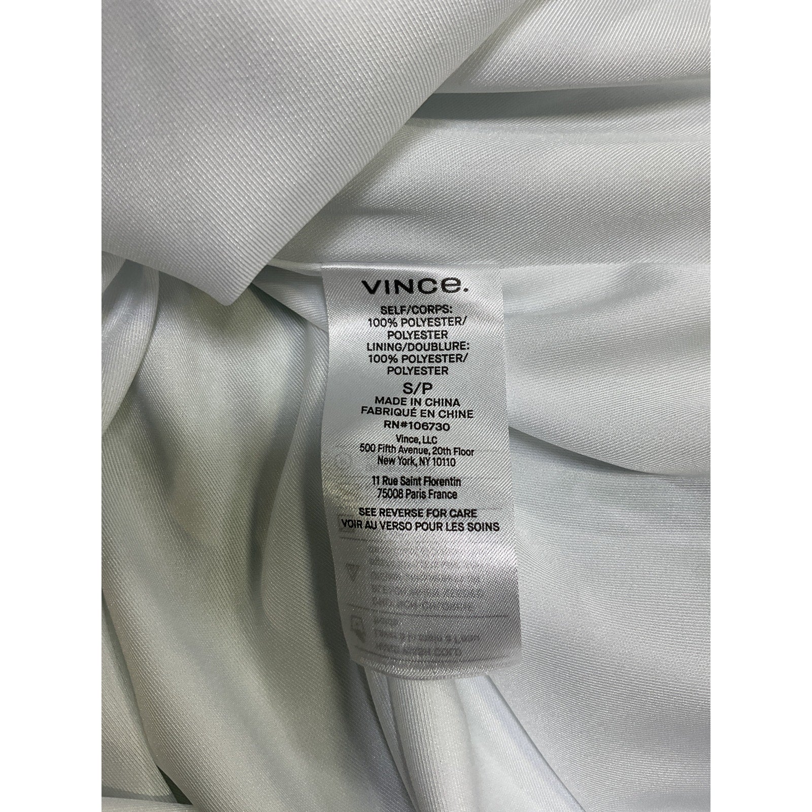 Vince 'Tie-Dye' White Polyester Ruched Silk Midi Dress Size S