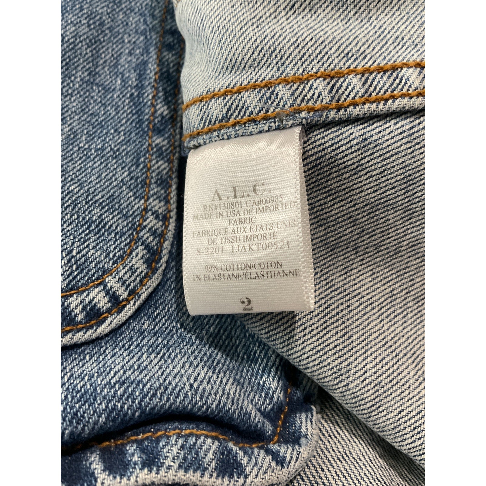 A.L.C. 'Amelia' Blue Cotton Jacket Size 2