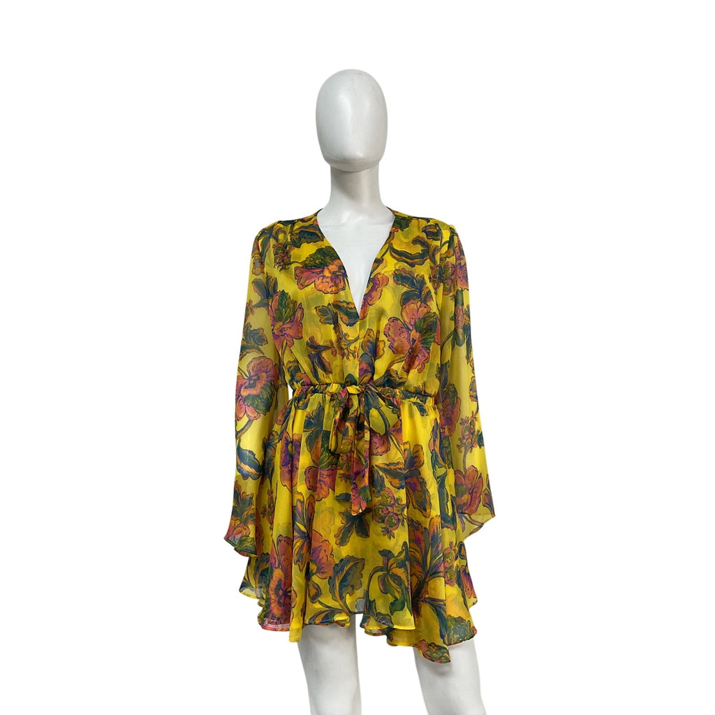 Misa Los Angeles 'Kaia' Yellow Polyester Dress Size L