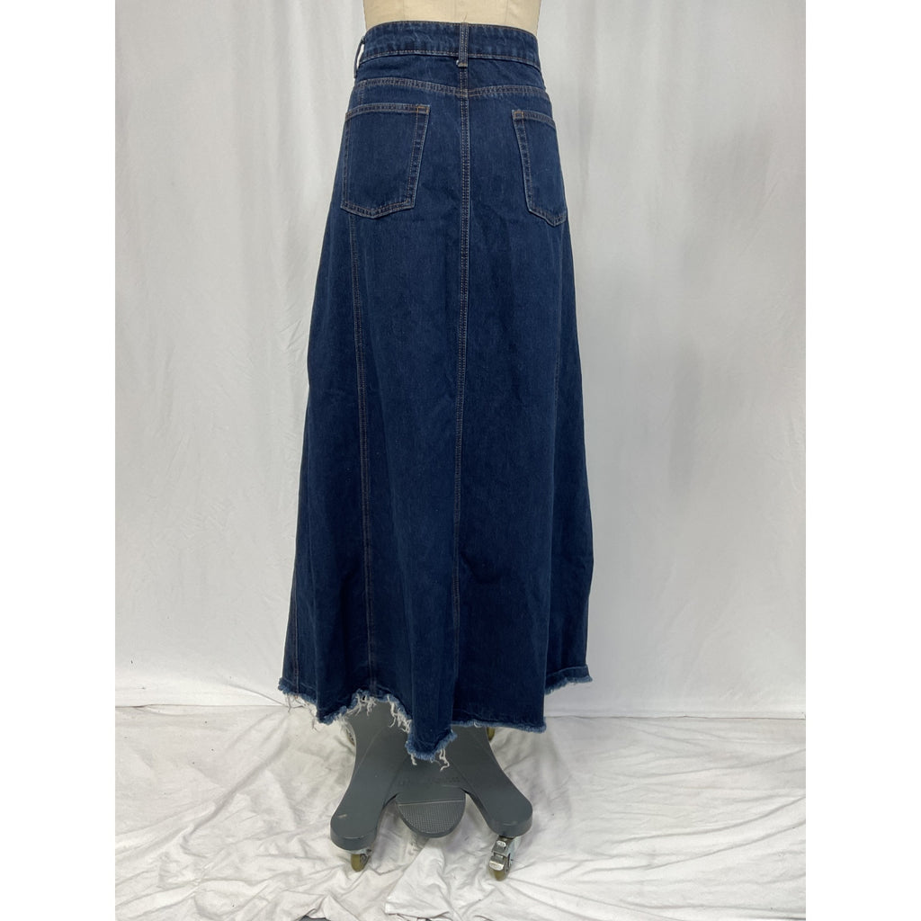 Dissh 'Lennon' Blue Cotton Maxi Skirt Size 12