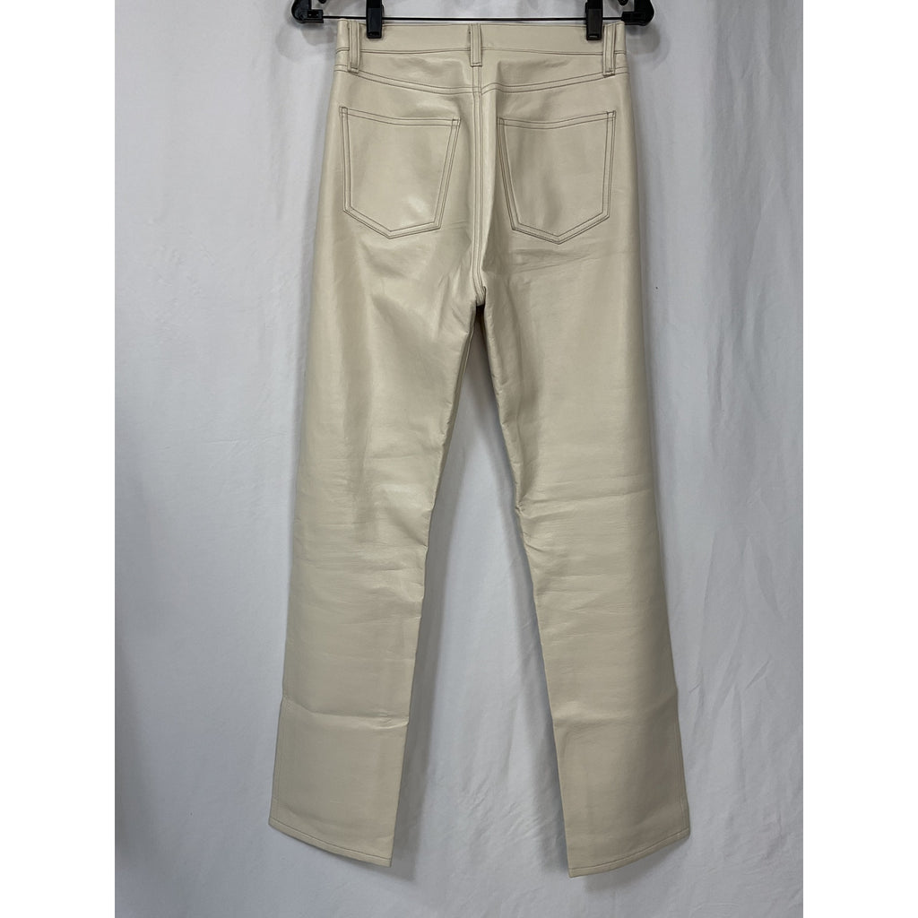 Agolde Recycled White Leather 90'S Pinch Waist Pant Size 24