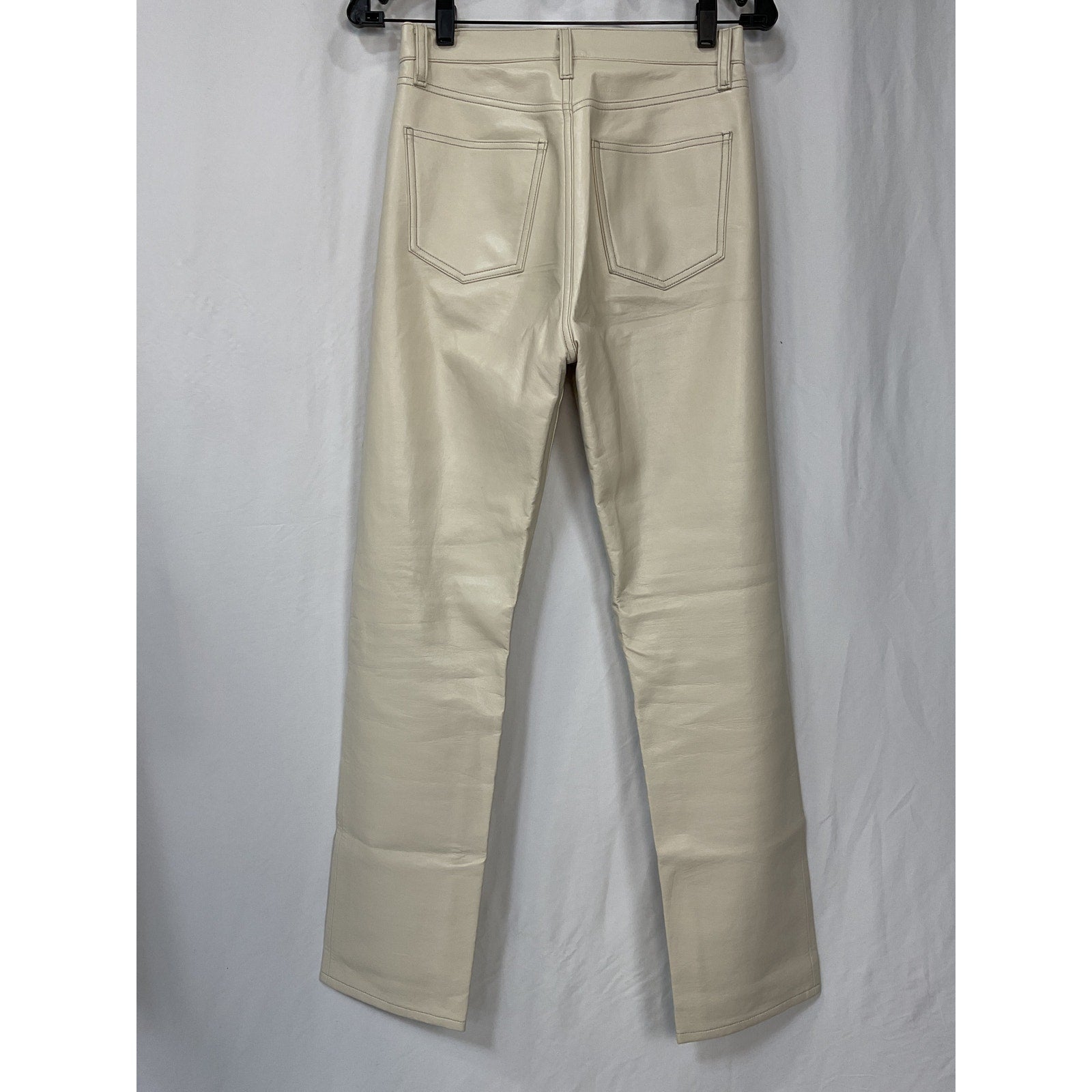 Agolde Recycled White Leather 90'S Pinch Waist Pant Size 24
