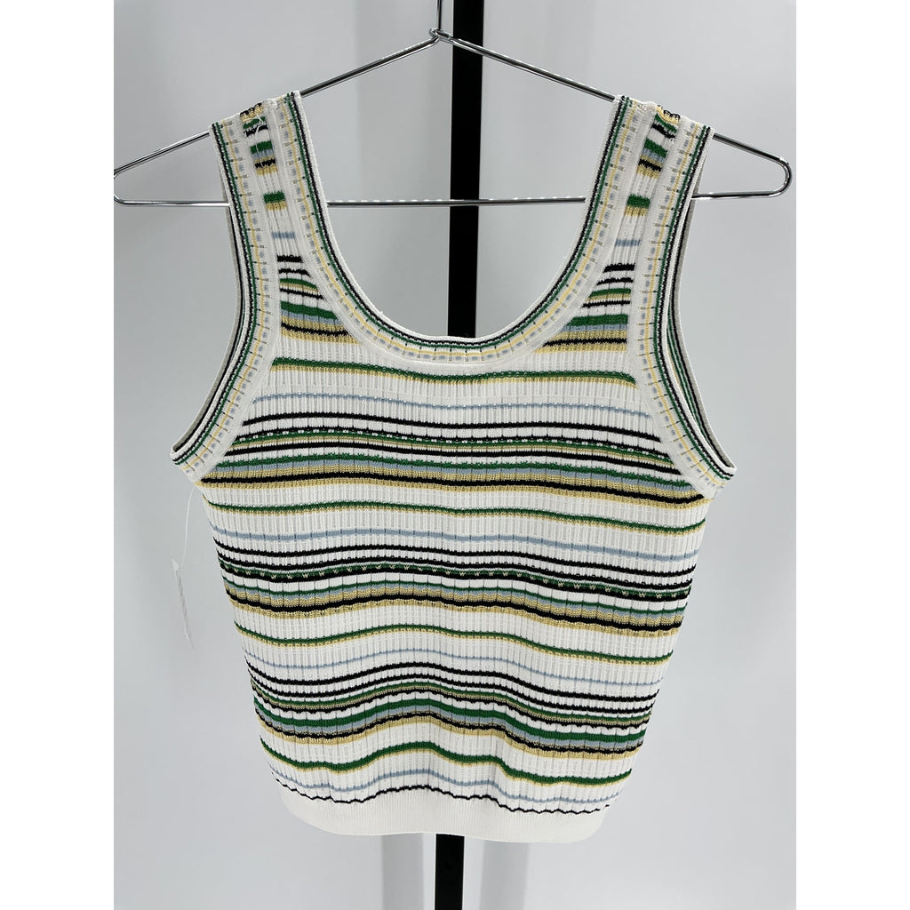 Veronica Beard 'Carlin' Off White Viscose Striped Knit Tank Top Size M - NWT