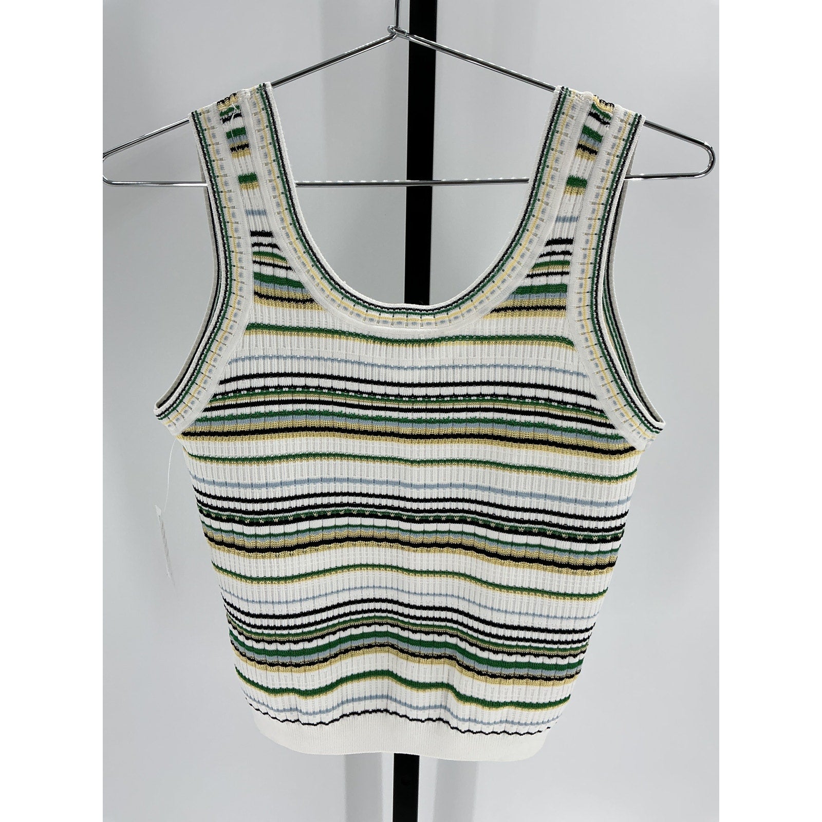 Veronica Beard 'Carlin' Off White Viscose Striped Knit Tank Top Size M - NWT