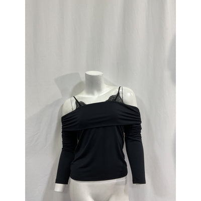 Jonathan Simkhai Standard Black Polyester Mirra Jersey Off-The-Shoulder Top Size M - NWT