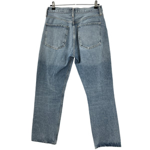 Agolde Distressed Blue Riley High Rise Straight Crop Denim Jeans Size 27