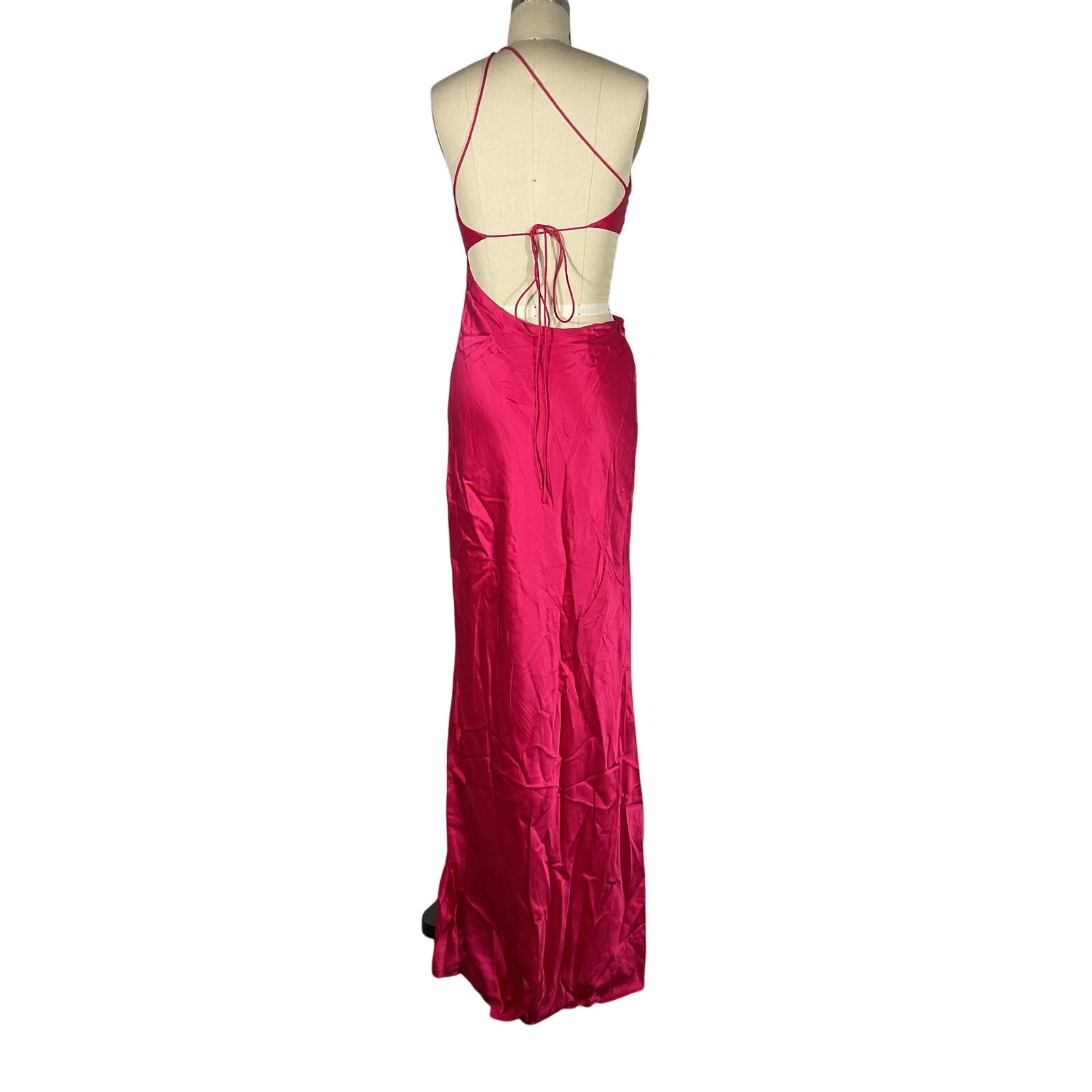 The Sei Asymmetrical Pink Silk Cowl Bias Gown Size 4