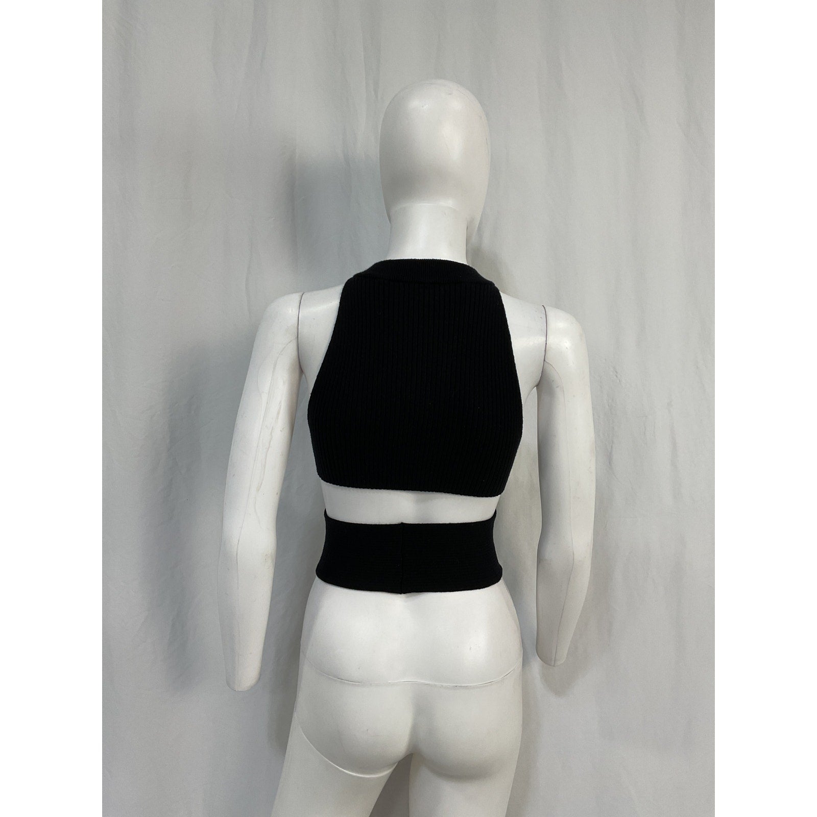 Camila Coelho 'Macadamia' Black Nylon Crossover Top Size S