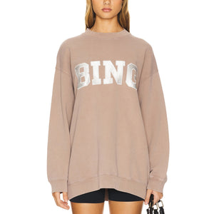 Anine Bing Collegiate Tan Tyler Sweatshirt Size L