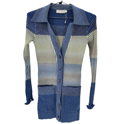 Simkhai Ribbed Blue Bianca Cardigan Size XS