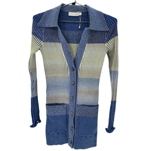 Simkhai Ribbed Blue Bianca Cardigan Size XS