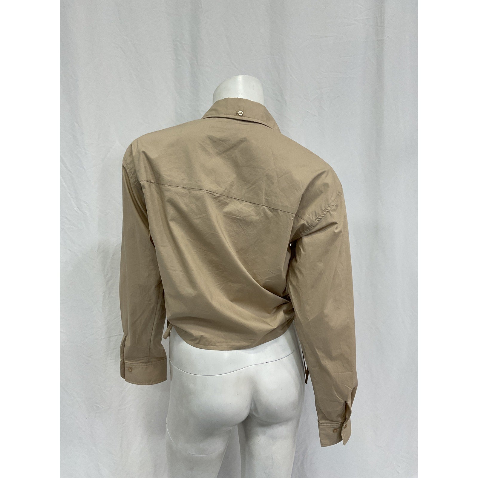 L'Academie 'The Lena' Khaki Cotton Blouse Size S