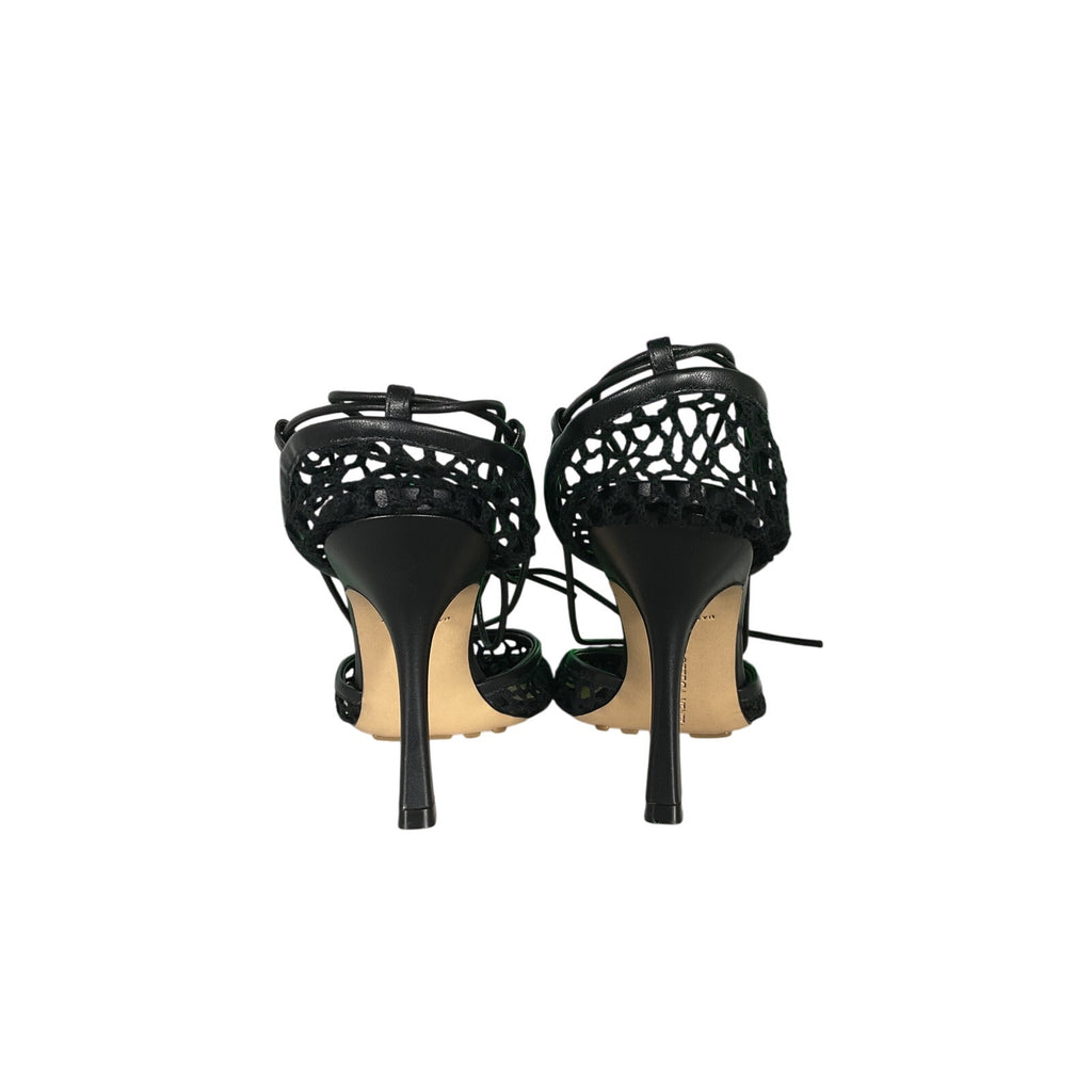 Bottega Veneta Black Leather Stretch Heels Size 8