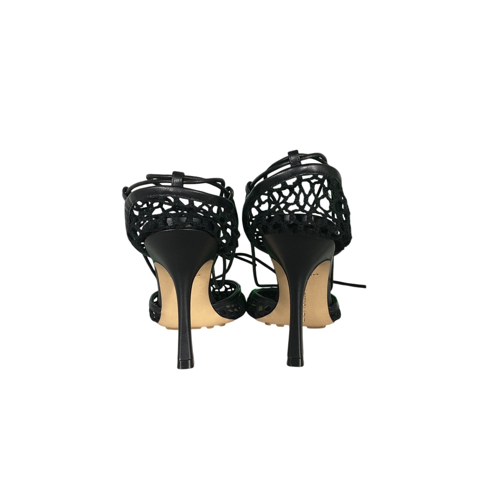 Bottega Veneta Black Leather Stretch Heels Size 8