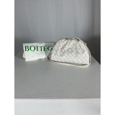 Bottega Veneta White Intrecciato Pouch Mini