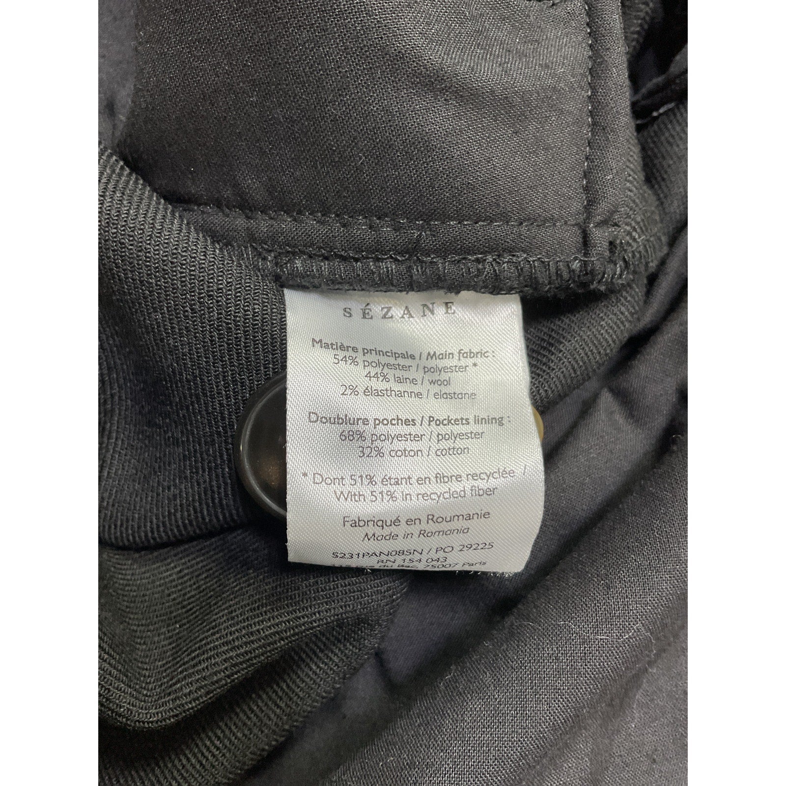 S�zane 'Damon' Black Trousers Size 44