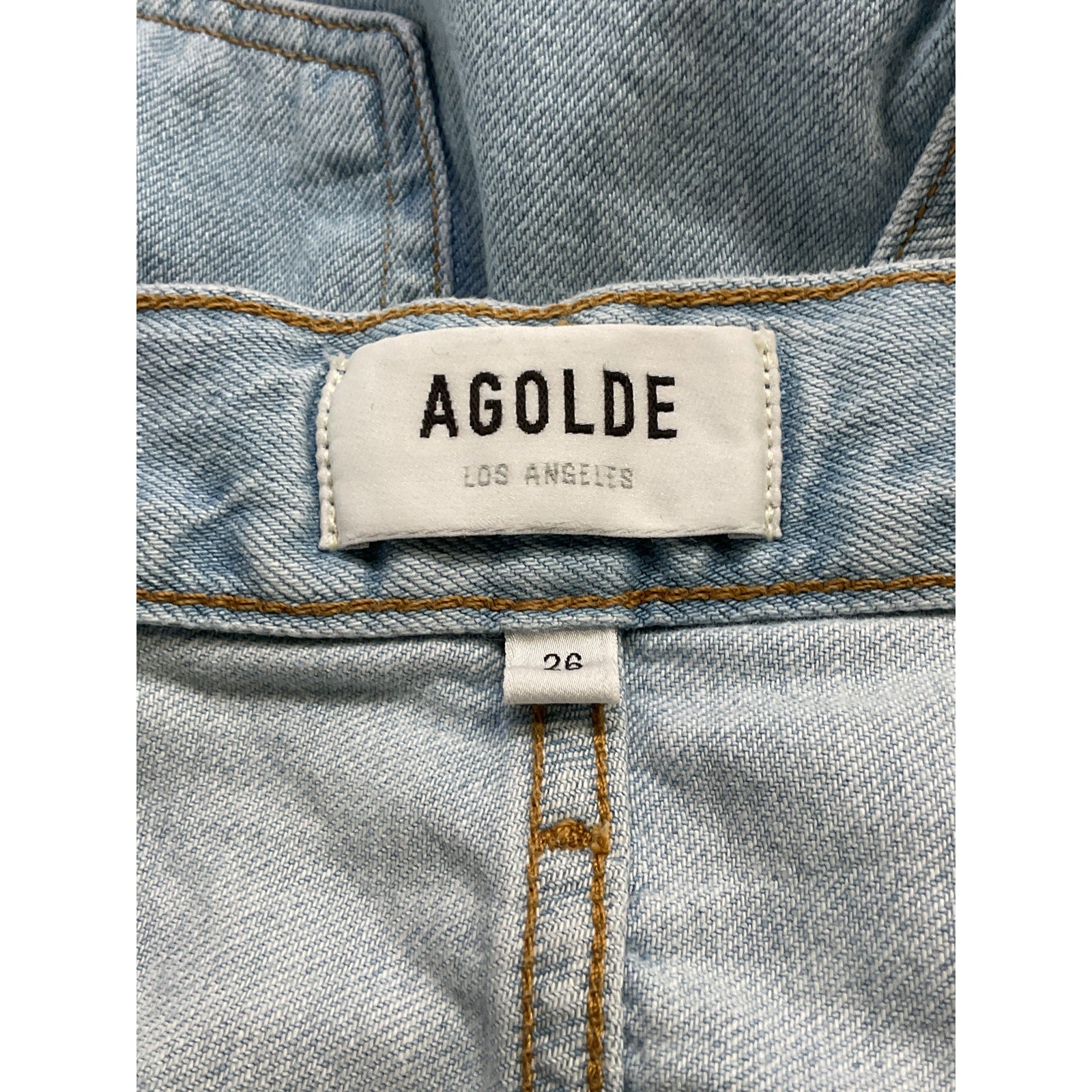 Agolde 'Dagna' Blue High Rise Pleat Baggy Denim Jean Size 26 - NWT