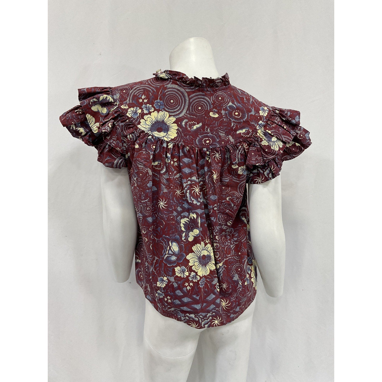 Ulla Johnson 'Letty' Red Poplin Top Size 2