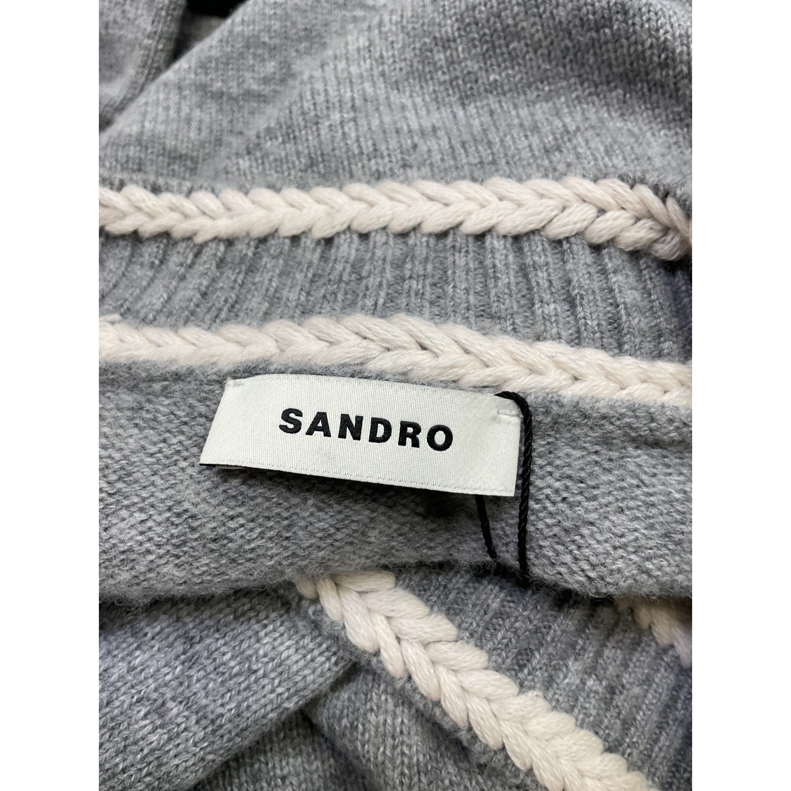 Sandro Wool And Cashmere Grey Wool Sweater Size S