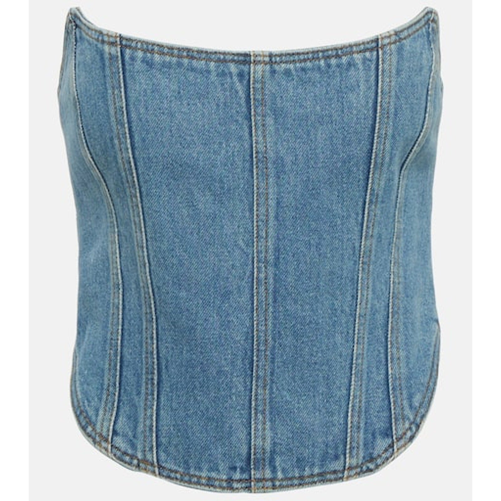 Magda Butrym Blue Cotton Denim Bustier Size 34 - NWT