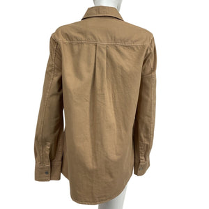 Vince Cotton Twill Beige Overshirt Jacket Size S