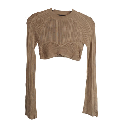 Michael Costello Ribbed Tan Kadri Sweater Size S