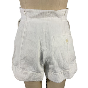 3.1 Phillip Lim Textured White Paperbag Waist Shorts Size 00