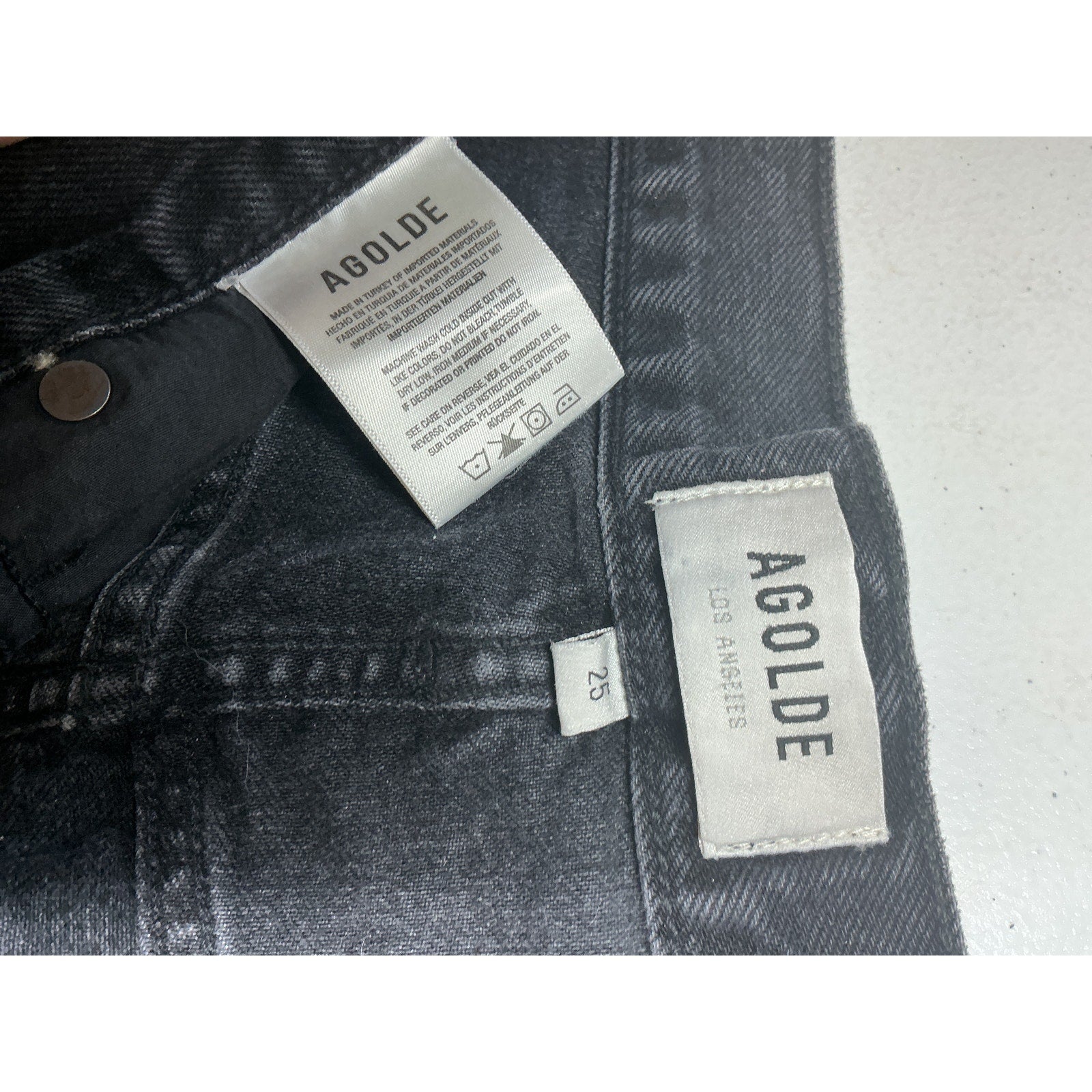 Agolde Criss Cross Black Cotton Short Size 25