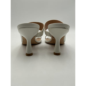 Stuart Weitzman 'Lyla' White Leather 75 Sandal Size 7