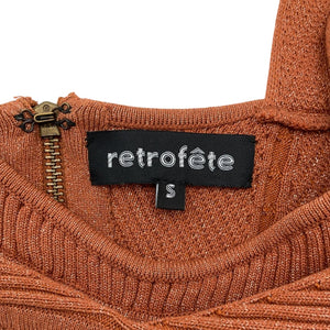 Retrofête Shimmering Brown Lurex Geneva Top Size S