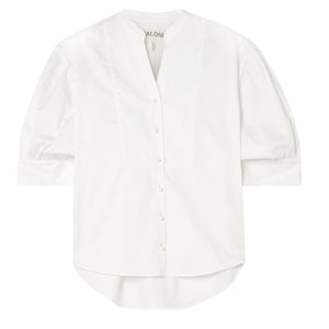 Saloni Crisp White Tavi Cotton Poplin Blouse Size 4