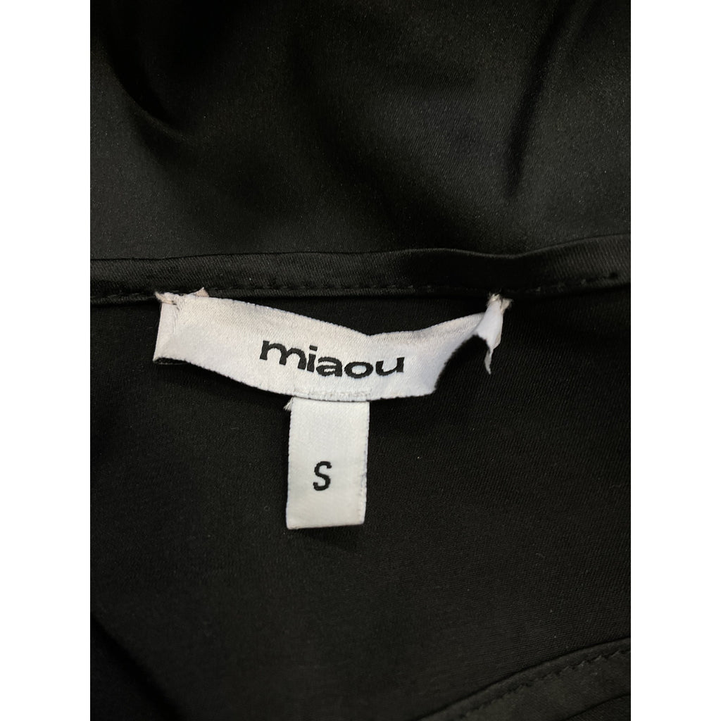 Miaou 'Square' Black Neckline Sleeveless Crop Top Size S