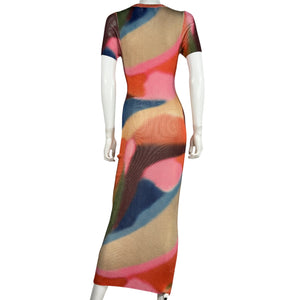 Auteur Ribbed Multicolor Clover Dress Size XS