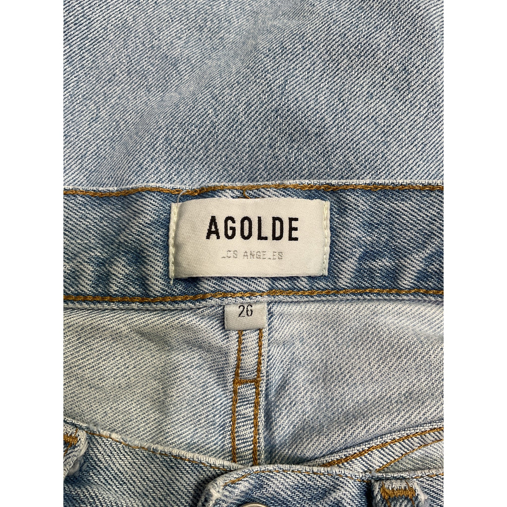 Agolde 'Pinch' Blue Cotton Waist High Rise Kick Jean Size 26