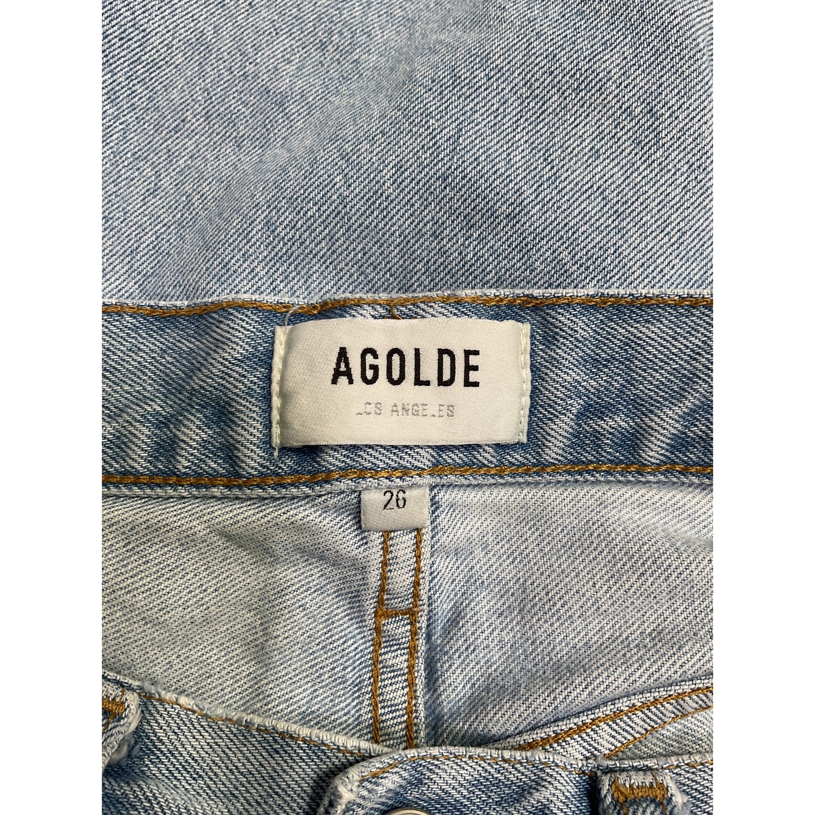 Agolde 'Pinch' Blue Cotton Waist High Rise Kick Jean Size 26