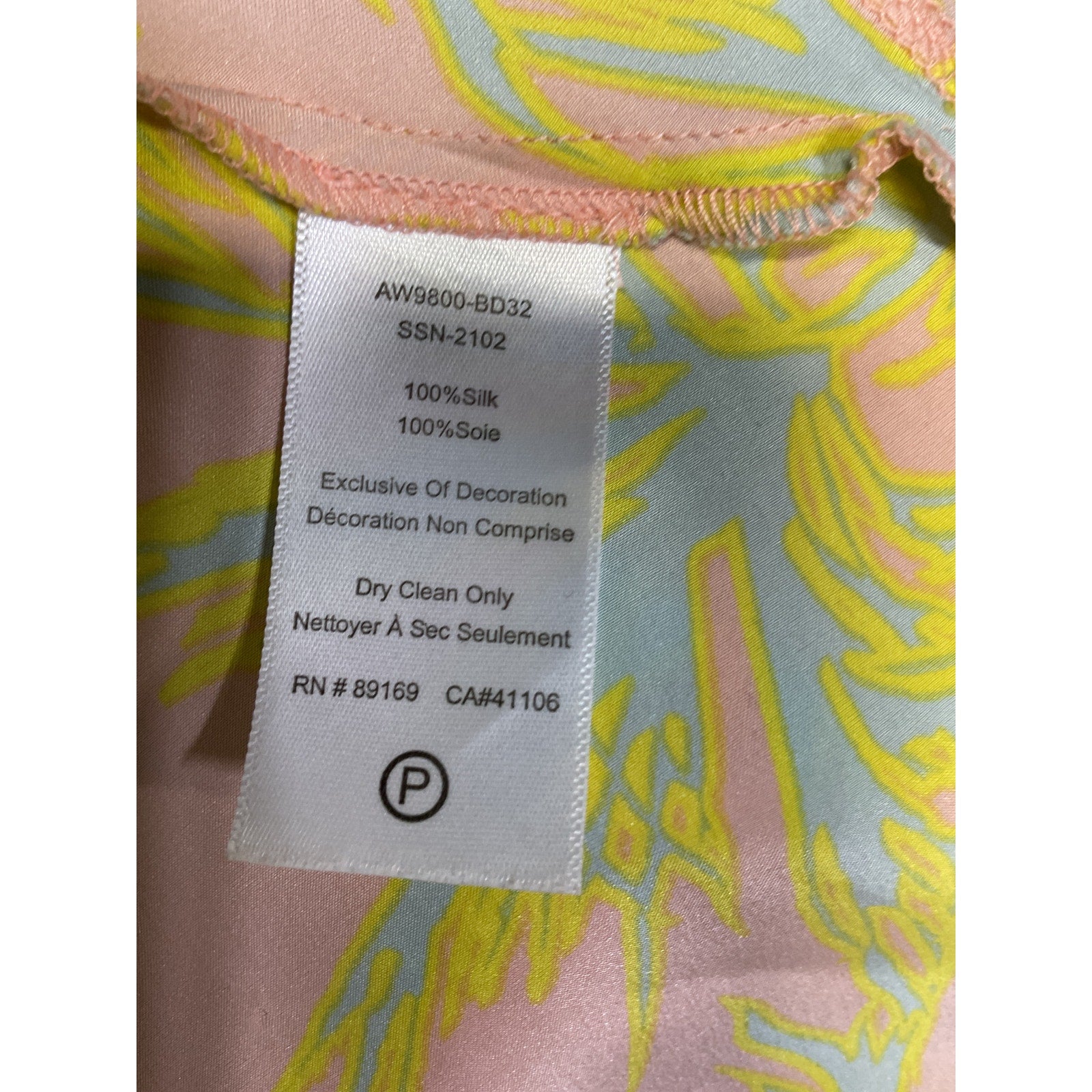 Atm Anthony Thomas Melillo 'Palm' Green Print Silk Charmeuse Slip Skirt Size M