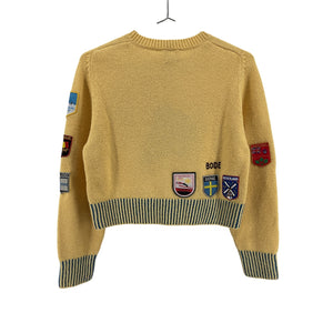 Bode 'Pony' Yellow Alpaca Silhouette Crewneck Sweater Size S