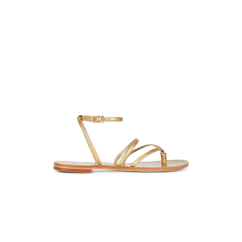 Raye 'Void' Gold Leather Sandal Size 5.5