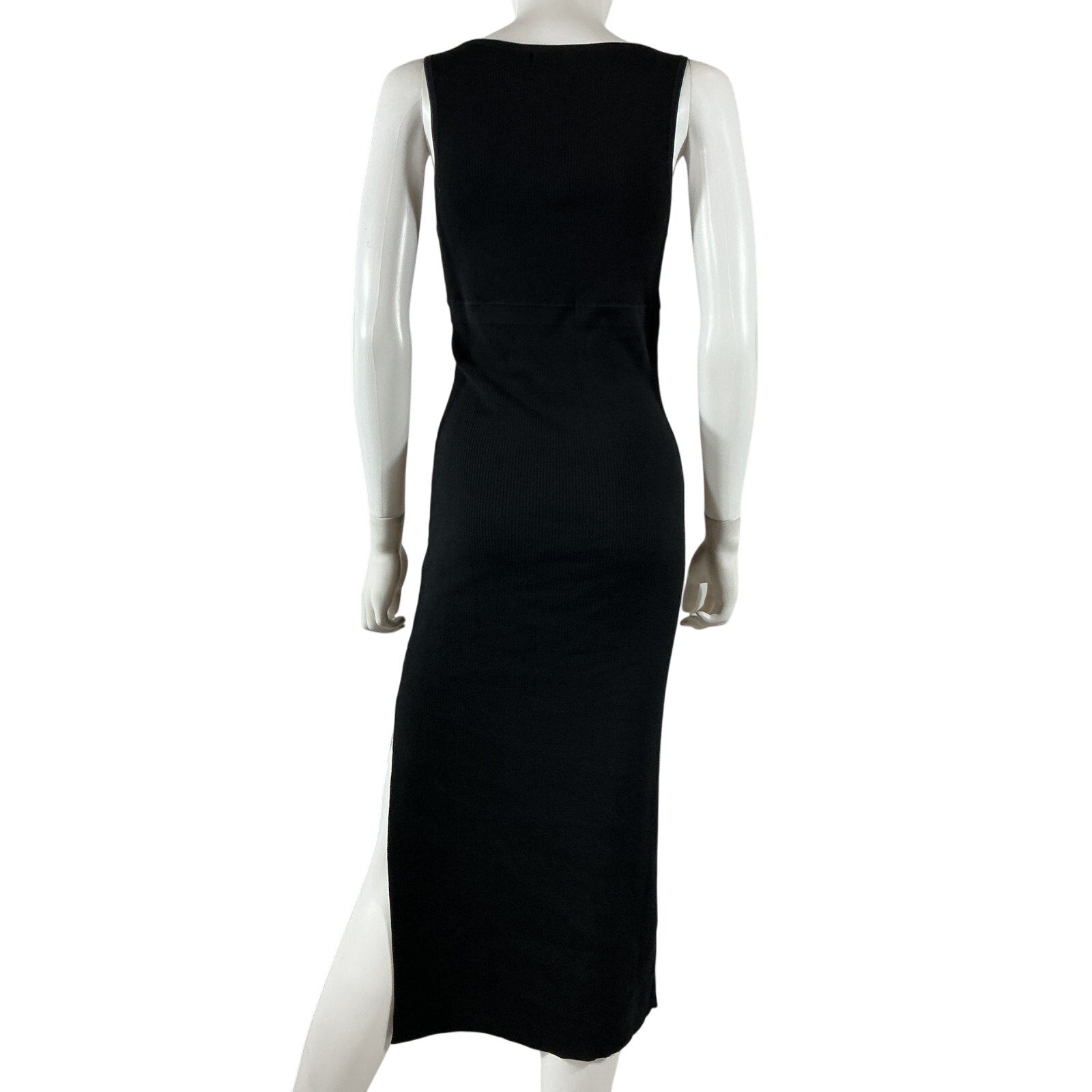 Hatch 'The Elma' Black Cotton Rib Knit Dress Size 3