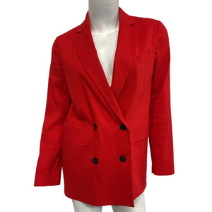 Theory Tailored Red Piazza Blazer Size 00