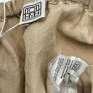 Toteme Minimalist Beige Crinkled Midi Skirt Size 32 EU / US 0