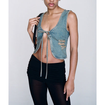 Miaou 'Chani' Green Cotton Top Size S