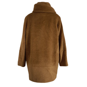 Sofiacashmere Boucle Camel Cocoon Coat Size 6