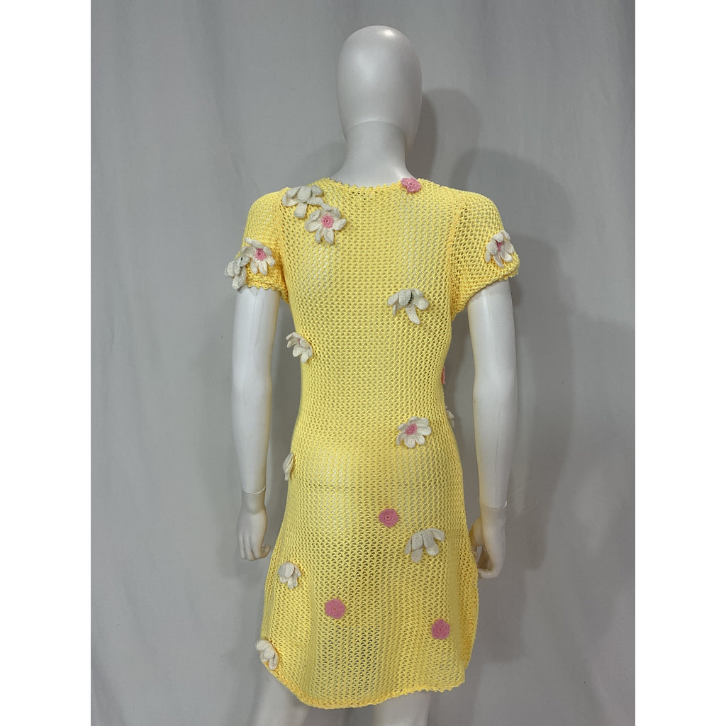 For Love & Lemons 'Walker' Yellow Mini Dress / Cover Up Size M