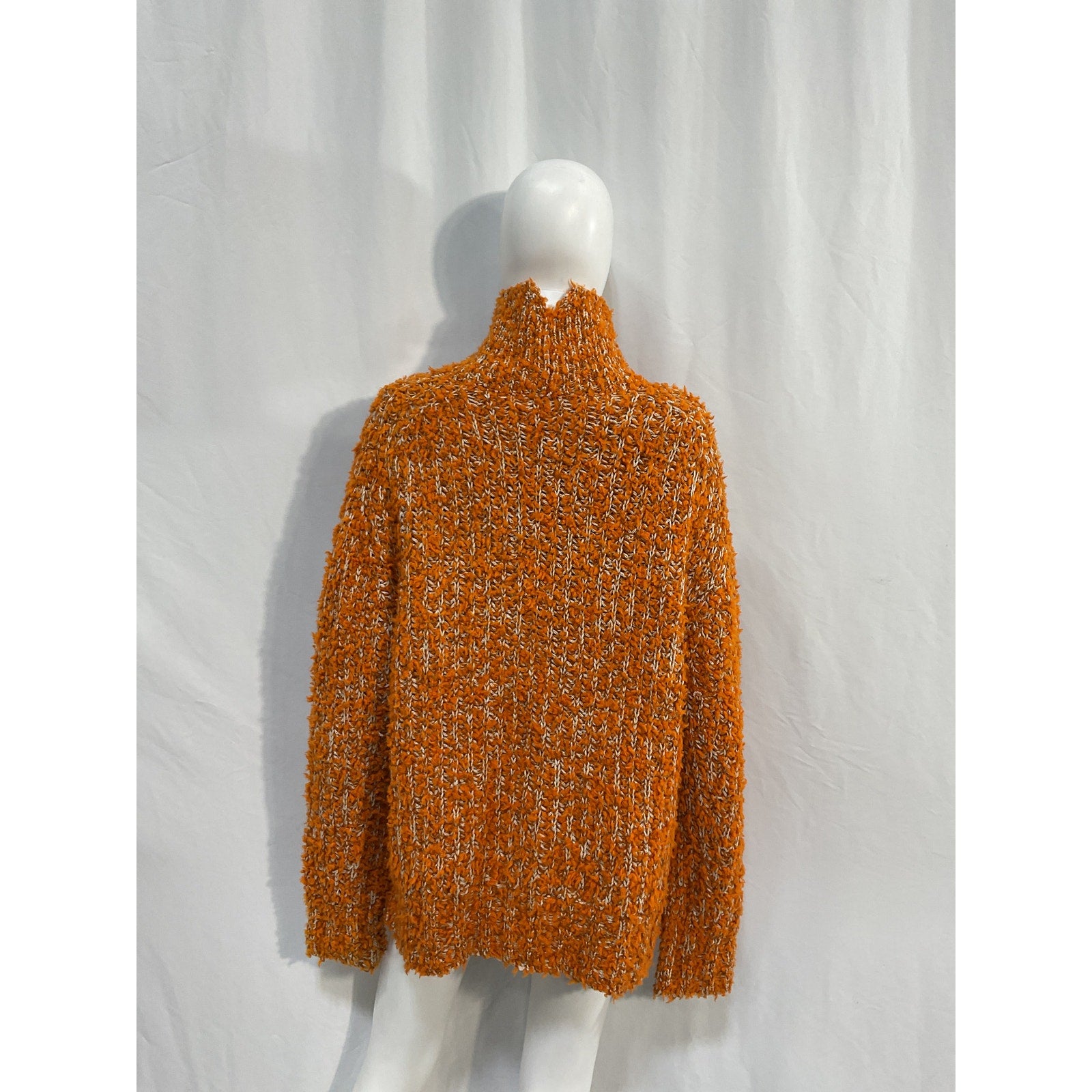 Acne Studios Orange Wool High Neck Tufted Wool Jumper Size L