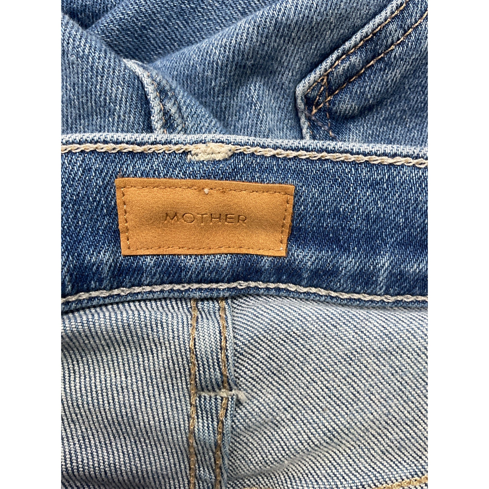 Mother 'The Tomcat' Blue Cotton Layover Denim Jean Size 26